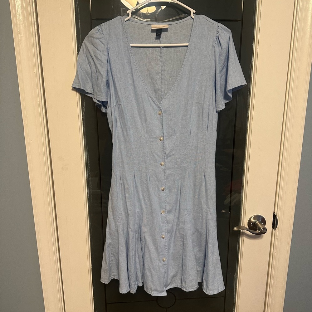 Universal Thread Sky Blue Button-Front Mini Dress